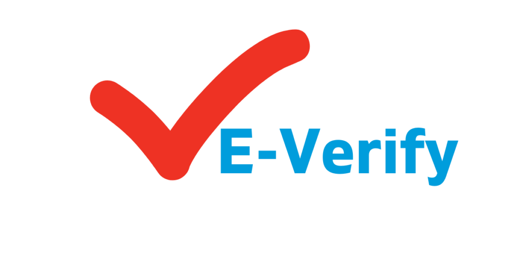 everify sign with red check mark