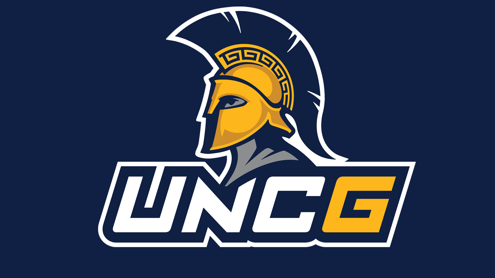 blue UNCG logo with Spartan head